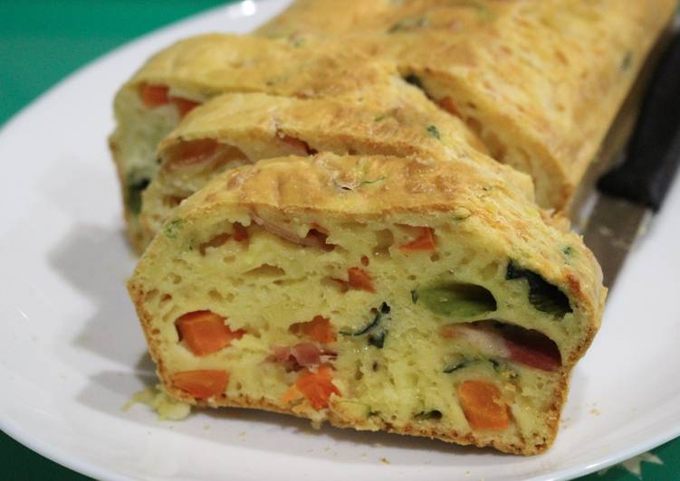 Recipe of Award-winning Cake Salé: Bacon &amp; Spinach