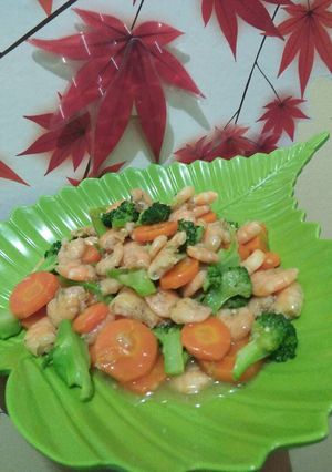 Foto resep Cah udang teloli (wortel brokoli)
