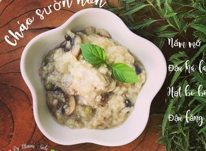 Hình của món Cháo sườn non nấm mỡ đậu hà lan hạt bobo đậu lăng đỏ #teamtrees 🌳🌟.