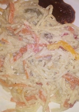 Una foto de Spaghetti primavera (a mi estilo)