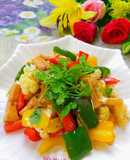 Đậu hủ xào ớt chuông và bông cải trắng(Món chay)
