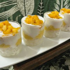 A picture of Layered Mango and Coconut Milk Cups with Sago.