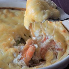 A picture of Shrimp & Asparagus Tofu Gratin (Gluten-Free).