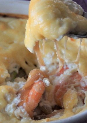 A picture of Shrimp & Asparagus Tofu Gratin (Gluten-Free).