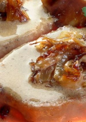 Una foto de Lomo de cerdo con plátanos