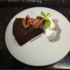 A picture of Easiest choco brownie with vanilla ice cream.