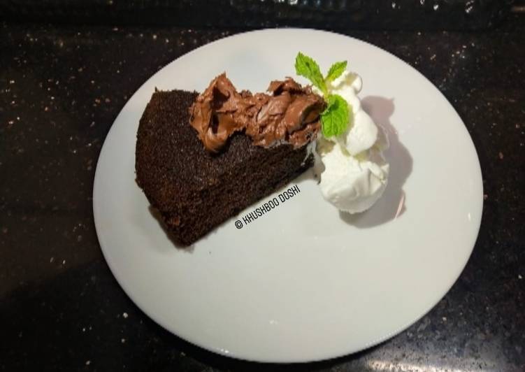 Steps to Make Ultimate Easiest choco brownie with vanilla ice cream
