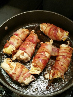 A picture of Bacon Wrapped Smoked Gouda Stuffed Chicken Breasts.