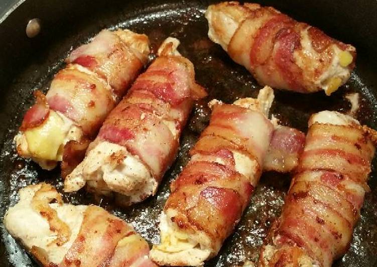 Bacon Wrapped Smoked Gouda Stuffed Chicken Breasts