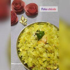 Maharashtrian poha chivda A picture of Maharashtrian poha chivda.