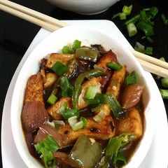 Chilli Paneer (Paneer or Cottage Cheese in a hot spicy Chinese gravy) A picture of Chilli Paneer (Paneer or Cottage Cheese in a hot spicy Chinese gravy).