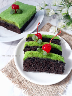 Foto resep Brownies Pandan Kukus #Bandung_RecookRenieWisra