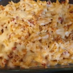 A picture of Cheats Cheesy Pasta Bake.