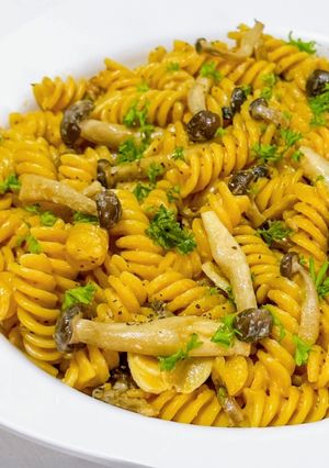 A picture of Vegan Miso and Cashew Cream Fusilli.