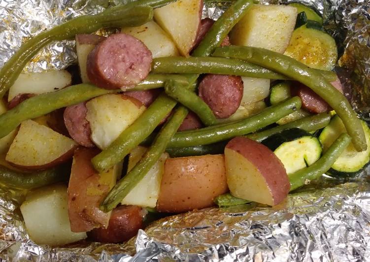 Garlic butter foil dinner bake