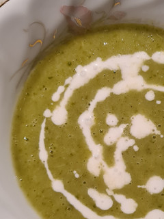 A picture of Parsnip and Kale Soup with Yogurt Sauce.