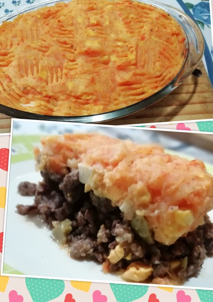 Una foto de Pastel de papa (zanahoria, zapallo y choclo) sabroso 😋