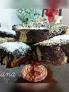 عکسی از دستور ❤کیک دورنگ تابه ای