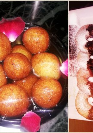 A picture of Suji ke gulab jamuns & donouts.
