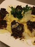 Bianco Meats-Grilled Bourbon Steak Tips on Creamy Parm Polenta !