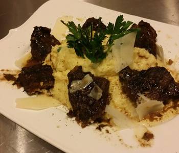 Fast Cooking Methods Bianco MeatsGrilled Bourbon Steak Tips on Creamy Parm Polenta  Delicious Nutritious