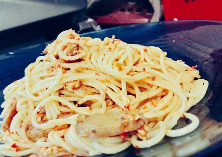 Resep 13. Spaghetti Goreng Pedas yang Lezat Sekali