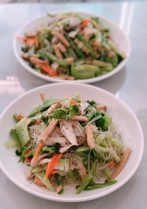 Hình của món Bún xào chay.