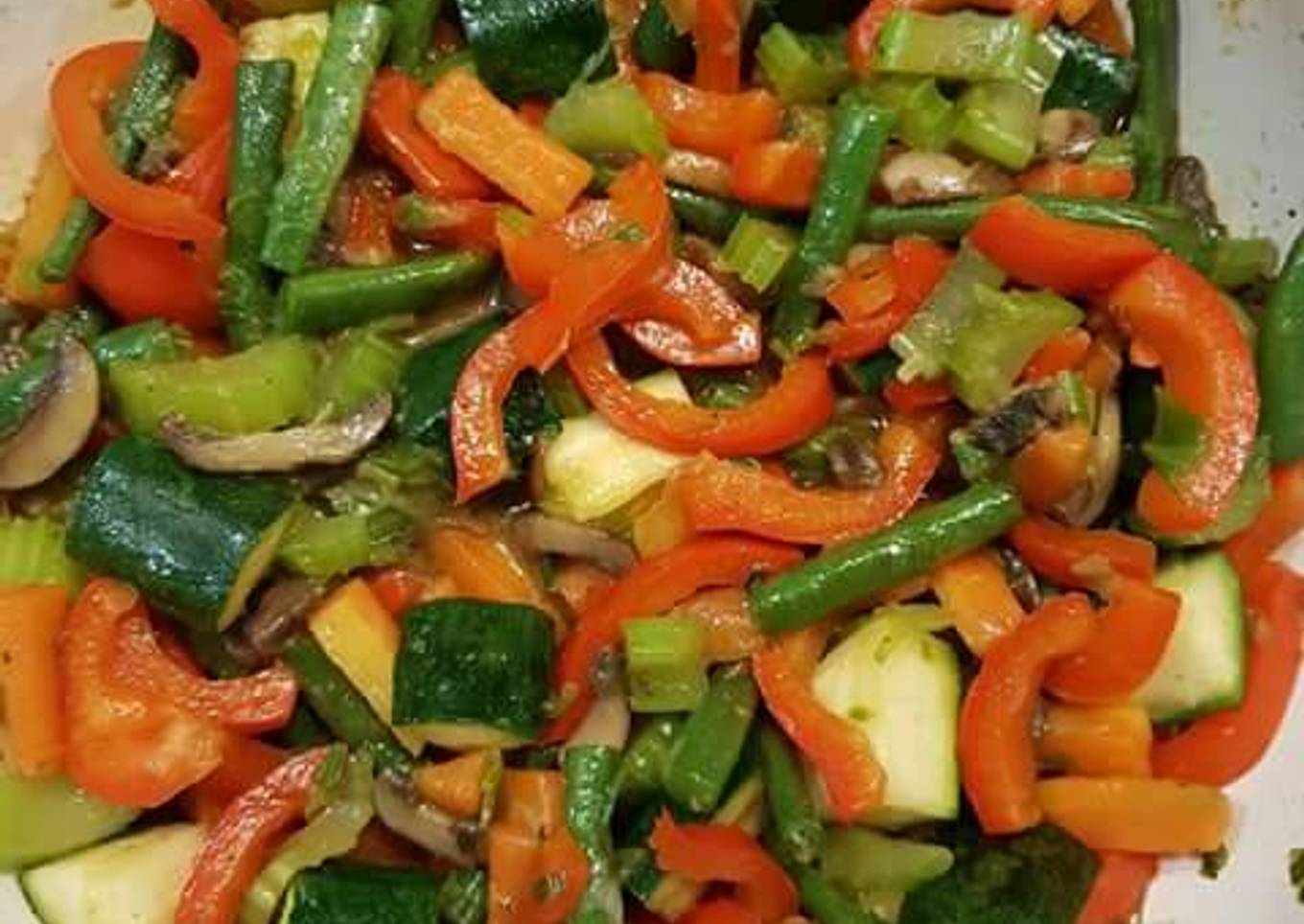 Mixed fried vegetables in butter