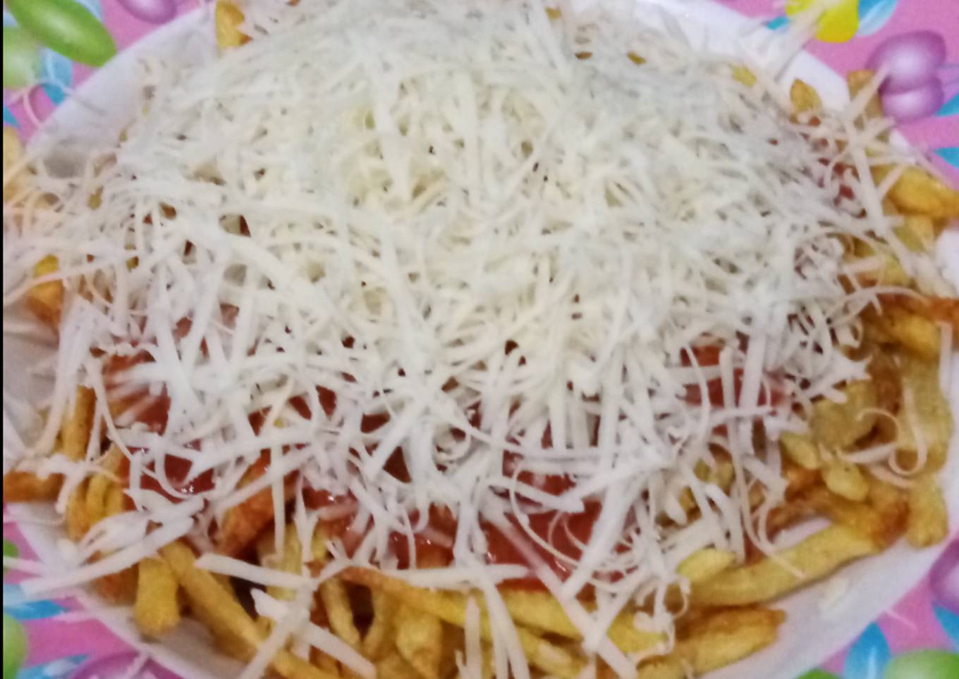 French fries bolognese
