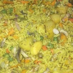 A picture of Mushrooms fried rice.