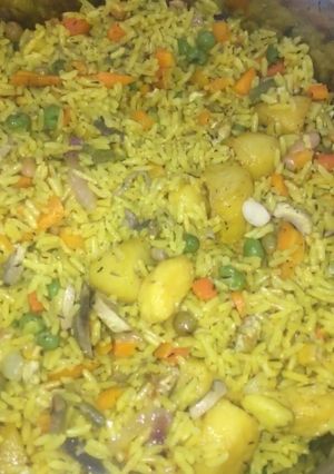A picture of Mushrooms fried rice.