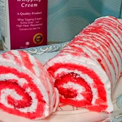A picture of Strawberry Swiss roll.