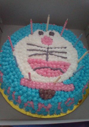 Foto resep Cake ultah doraemon sederhana ala mama whiefa