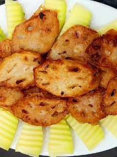 Hình của món Củ sen chiên giòn.