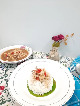 Langkah Mudah untuk Membikin Resep Nasi Cumi Saus Tiram yang Lezat Anti Ribet, Mantap