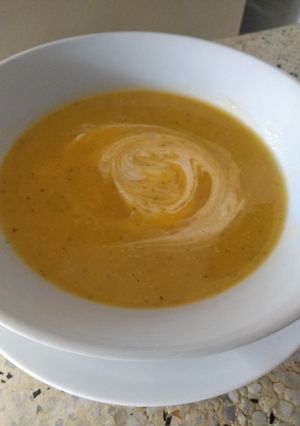Una foto de Crema de ahuyama o zapallo