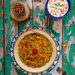 A picture of Prawns Dum Biriyani.
