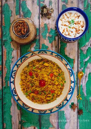A picture of Prawns Dum Biriyani.