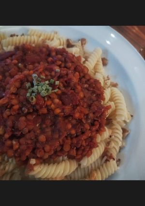 A picture of Pasta with Lentil & Walnut "Meat" Sauce ✨Vegan✨.