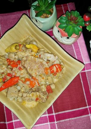 Foto resep Sayur nangka muda daging sapi pedas
