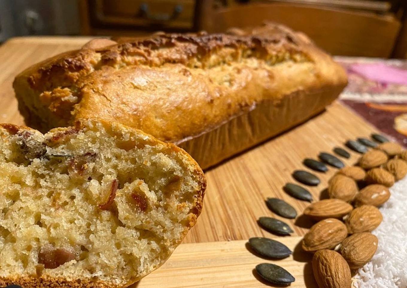 Banana bread dattes/coco et graines de courge