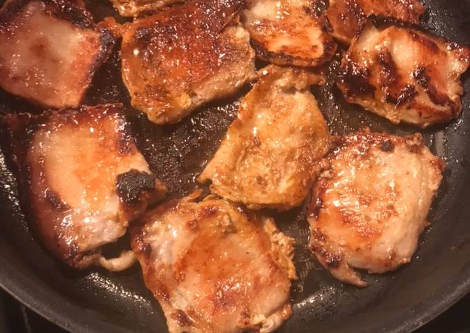 Pan fried thin pork chops