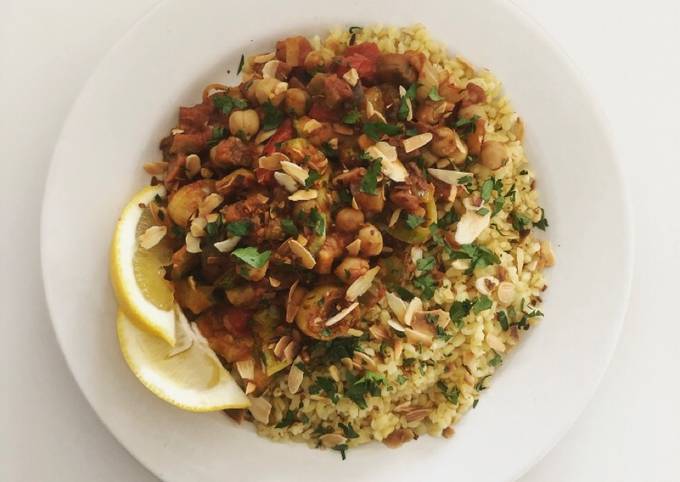 Moroccan Stew with Bulgur Wheat