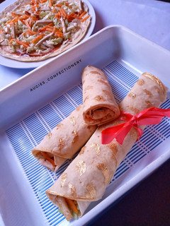 Tofu shawarma (shawarma awara) da spicy tortilla ainihin hoton girkin
