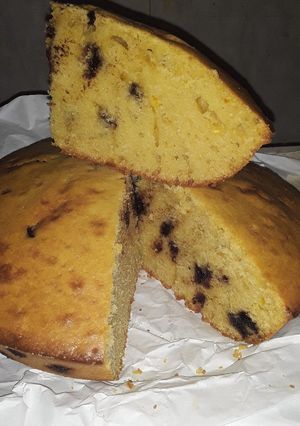 Una foto de Torta con chip de chocolates en licuadora