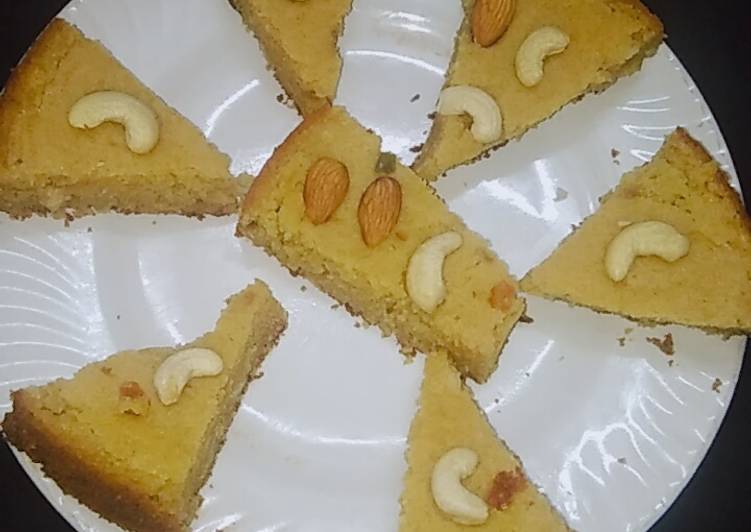 Wheat flour cake wthout oven