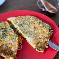 Korean pancake in 15 mins! - With any leftovers A picture of Korean pancake in 15 mins! - With any leftovers.
