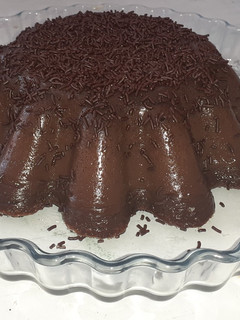 Una foto de Flan de chocolate