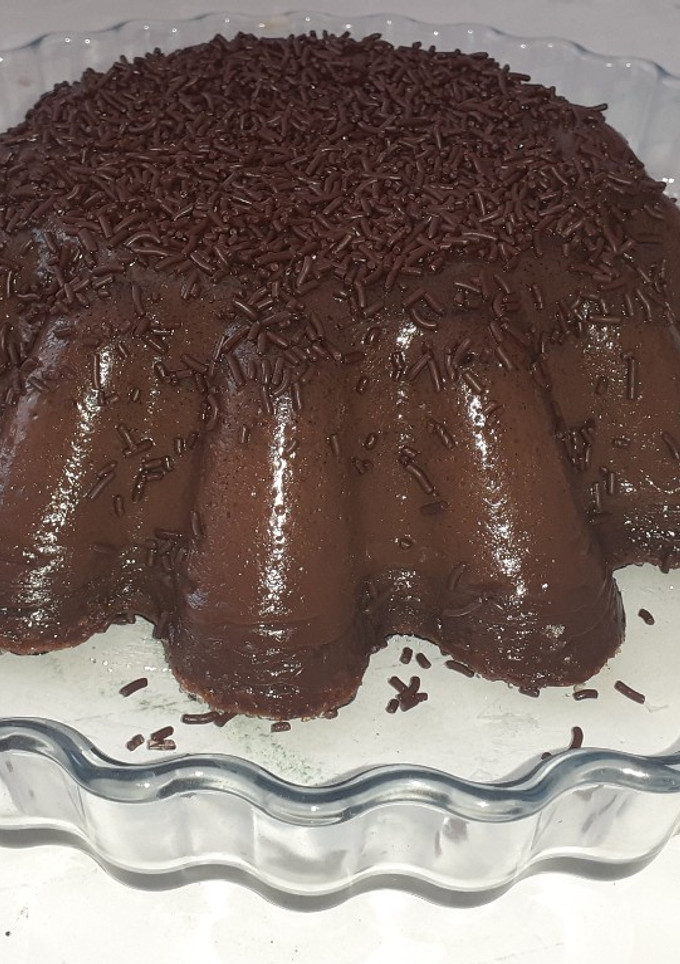 Una foto de Flan de chocolate