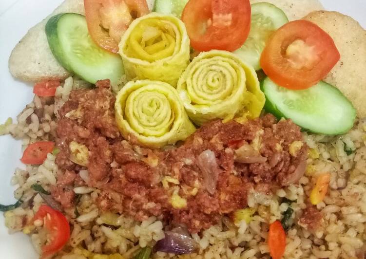 Resep: saat makan malamNasi Goreng Kornet Pedas